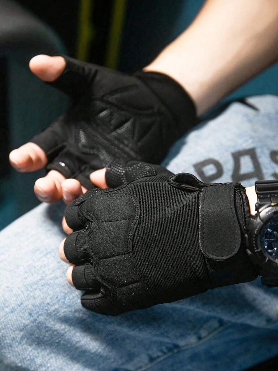 指節保護半指手套 輕量透氣機車手套 男女通用 軍用風格 適合戶外狩獵、騎乘機車、攀岩、騎單車、徒步、露營、運動健身必備配件