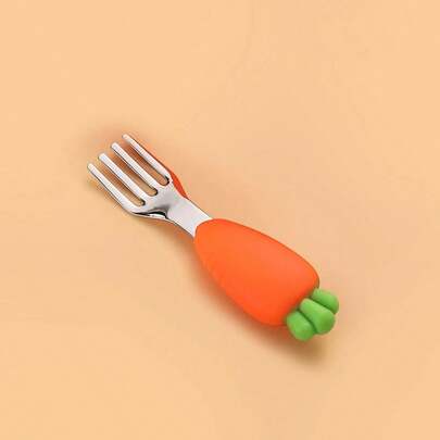 1 Pack 304 Stainless Steel Carrot Shaped Dinner Fork, Reusable Cute Carrot Design Table Utensil For Daily Home Dining Picnic