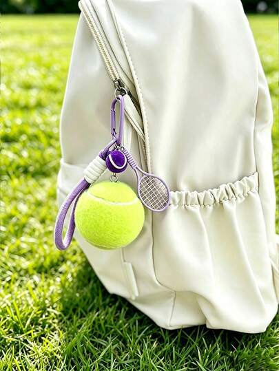 Original Handmade Tennis Bag Charm And Keychain - Creative Birthday Gift And Rope Art Accessory, Designed With A Feminine Touch. This Decorative Item Is A Cute Little Gift, Perfect For Decorating Keys, Bags, Clothing, Etc. It Is An Ideal Gift For Female Friends, A Charming Birthday Surprise, Or A Holiday Accessory For Thanksgiving. Tennis Bag Charm - Bag Charm - Keychain Pendant - Phone Charm, Women's Summer Charm Bag Charm, Essential For Travel And Holidays (Not A Children's Toy)