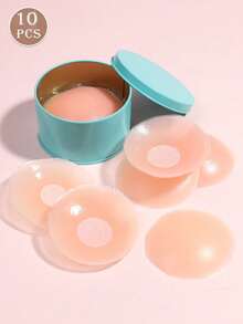 2/6/12 PCS Nipple Covers For Women,Reusable Nipple Coverings,Nipple Pasties, Reusable Silicone Adhesive Invisible Pasty Nipple Covers With Travel Box - Multicolor - View 9