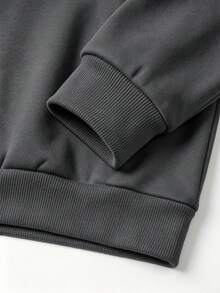 Camvyn Men's Summer Casual Fashion Patchwork Design Zip-Up Sweatshirt - Dark Grey - View 3