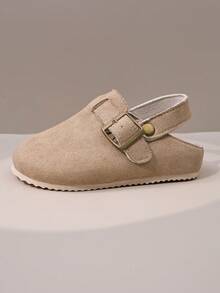 Sepatu Mule Anak Perempuan Warna Cokelat Muda dengan Gesper yang Dapat Diatur, Sol Lembut, Anti Selip, dan Ujung Tertutup - Unta - View 7