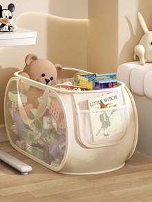 Toy Storage Basket, Large Capacity Plush Doll Organizer Bin For Kids Living Room, Household Laundry Basket Handheld Clothing Storage Bucket - Multicolor - View 7