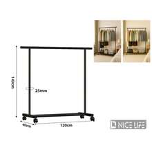 2-Tier/1 Tier Rolling Clothes Rack With Wheels, Large Capacity Double Rod Clothing Rack On Casters,Heavy Duty Metal Garment Rack With Bottom Storage Shelf, Freestanding Clothing Organizer For Bedroom Laundry Room,Easy Assembly - Multicolor - View 17