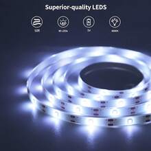 Strip Lampu LED Dalam Ruangan 1-5M, Tegangan 12V, Cahaya Putih Hangat/Putih Dingin/Netral dengan Tombol Saklar, Bertenaga USB, Pemasangan Mudah, Cocok untuk Kamar Tidur, Lemari Pakaian, Kabinet, Lemari Pajangan, Penerangan Rumah - MultiWarna - View 4