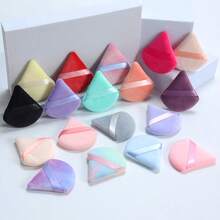 20pcs Large Triangle Powder Puff, Dip The Powder Puff Into Loose Powder And Gently Press Onto The Face To Achieve A Set Makeup Effect. Use The Edge Or Pointed Part Of The Powder Puff To Handle Detail Areas Like The Nose Wings And Eye Corners To Ensure Even Makeup. - Multicolor - View 6