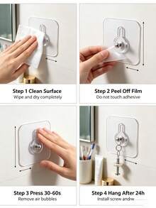 Waterproof Damage Free Drill-Free Screw Sticker Multi-Scenario Home Strong Hanging Adhesive Hook - A - View 8