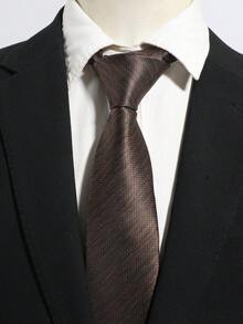 1件裝男士時尚細線紋理手工打結領帶，適合日常辦公、派對、正式西裝搭配 - 彩色 - 查看 7