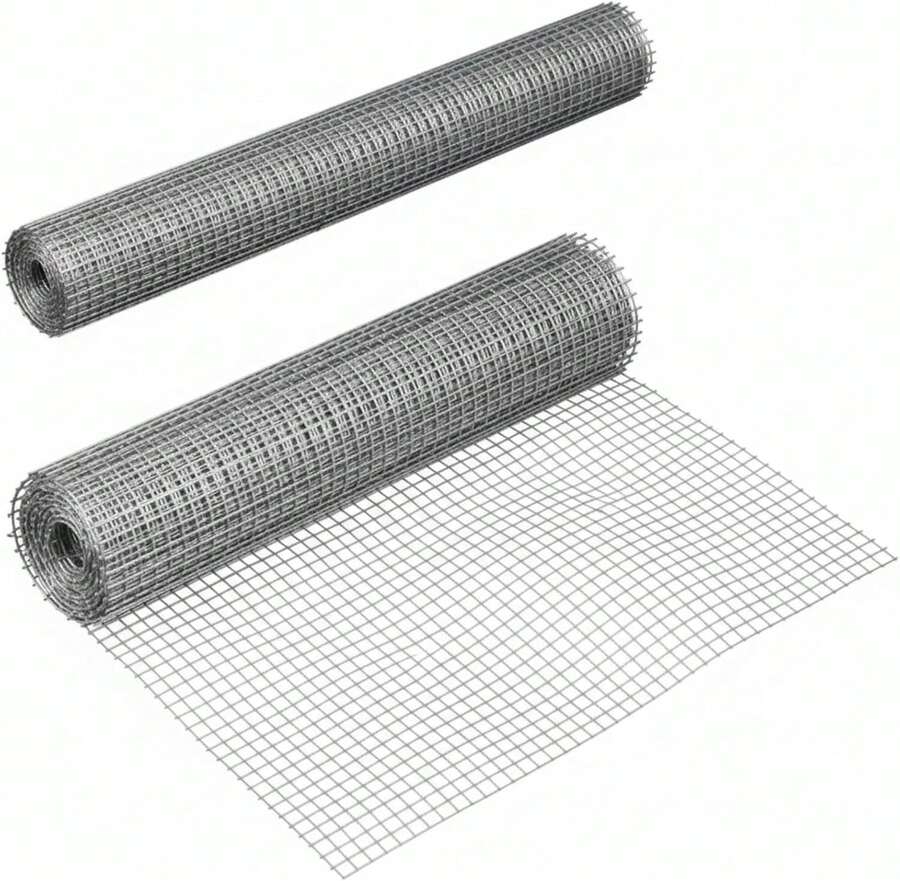 2 Sheets 1_4 Inch 137 X 40 Inches Chicken Wire Fence Wire Mesh Roll Hardware Cloth Small Galvanized Welded Metal Cage Fence For Crafting - White - View 1