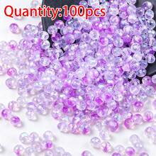 100 buah Manik Kaca Kristal AB Pipih Berwarna Campuran 6mm, Manik-manik Lepas untuk Perlengkapan Pembuatan Perhiasan DIY Buatan Tangan - Manik-manik segi - View 20