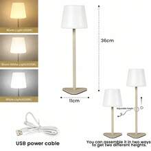 LED Wireless Touch Bathroom Table Lamp, USB-C Interface, Sensitive Touch Switch, 3 Color Light/Stepless Dimming, Portable Night Light, Room Decor, Detachable 3-In-1 Function, Modern Design, Suitable For Living Room/Bedroom/Children's Room/Bathroom/Bar Decor, Ideal Holiday Gift - Desk Lamp - View 15