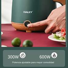1 Pc Olla Eléctrica Multifuncional + Sartén Antiadherente 2 En 1 | Capacidad De 2.2 Litros / 300W-600W Ajustable | Ideal Para Hacer Sopas / Saltear / Uso Doméstico | Con Vaporera De Acero Inoxidable + Tapa De Vidrio | Calentamiento Uniforme | Cocina Rápida - Verde - Ver 5