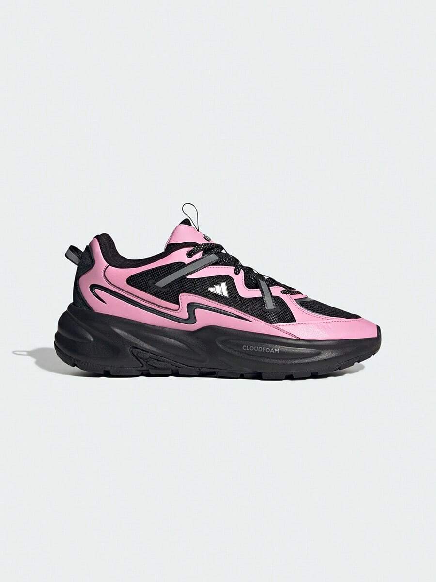 Adidas Spring/Autumn Unisex Fashion Retro Thick Sole Sports Casual Shoes Chunky Sneakers JQ9257 - Black/Glossy Metallic Iron Gray/Pink - View 1