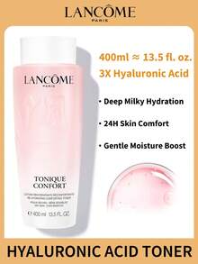 Lancôme Tonique Confort 舒緩保濕化妝水 400ml 大容量，含天然玫瑰萃取，保濕補水臉部化妝水，溫和舒緩，適合乾性敏感肌，1瓶/2瓶超值組，適用於日常護膚與濕敷 - Rose - 查看 6