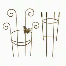 Indoor Plant Support Plastic Garden Stake, Small Climbing Leaf-Shaped Support, Double-Layer Stackable Flower Stand, Suitable For Pothos, Monstera, Monstera Deliciosa And Other Plants, Can Support Ivy, Monstera And Other Plants - Butterfly - View 7