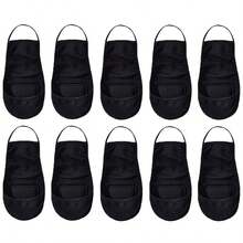 chuanwa（2） 1/5/10 Pairs Summer Ultra Thin Suspender Invisible Boat Socks For Women Solid Color Half Sole Socks Breathable Non-Slip Soft & Fashionable - Multicolor - View 14