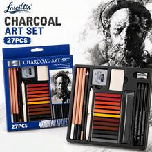 Charcoal Art Set, Professional Drawing Kit With Graphite Pencils, Charcoal Sticks, Blending Cloth & Eraser, Ideal For Sketching, Shading & Layering, Perfect For Artists, Students & Hobbyists - A - View 12