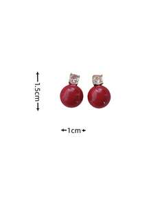 1 Pair Of Fashionable PersonalitiesImitation Pearl Earrings Suitable For Women's Daily Commuting ﻿ ﻿ - White - View 5