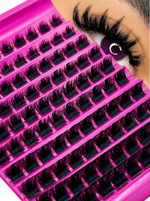 100pcs/Pack False Eyelashes, Beginner-Friendly Hair Segmented Design, Natural-Looking, Eye-Lengthening And High Volumelash Clusters,Eyelash Clusters,Individual Eyelashes,Lashes,Fake Lashes - D - 查看 1