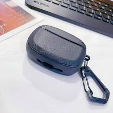 1pc Popular Business Style Black Leather Texture Portable Earphone Case - Black - View 3