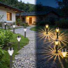 20/10-Piece Solar Wall Light Outdoor Waterproof Garden Lighting With Night Automatic Sensing, Suitable For Corridors, Fences, Gardens, Terraces, And Winter Thanksgiving Christmas Party Holiday Decorations,200mah - 白光 - 查看 8