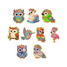 1/9pcs Cute Cartoon Colorful Bird Lapel Enamel Pins And Brooches Badge Pins For Backpacks Bags Backpack Cool Decoration Friend For Gift - Multicolor - View 16