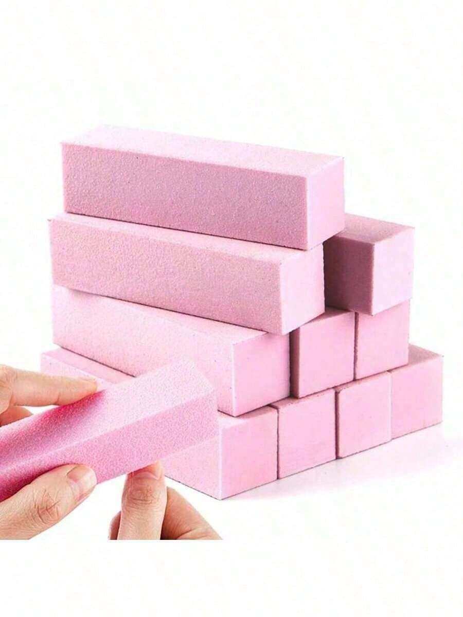 5/10pcs White Nail Files, Suitable For Acrylic And Gel Nails, High Foam Odorless Manicure Tools, Suitable For Hands, Feet And Nails - Multicolor - View 1
