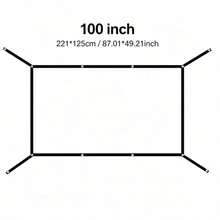 Portable Projector Screen With Edge Extension, 2-Minute Quick Installation, Includes Seamless Hooks, Screws, Ropes And Double-Sided Tape. Suitable For Home Theater, Outdoor Camping, Office Presentation And Party Games. Compact Foldable Design Without Creases, Compatible With Home Theater, Outdoor Camping, Office, Party Games Universal Projector Screen - one-size - View 13