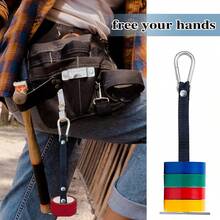 4pcs Electrician Tape Waist Storage Hanging Strap With Carabiner, Portable Electrician Tape Hanging Rack, Adjustable Length Electrician Tape Storage Strap Suitable For Tool Waist Hanging Storage, 2-Section Adjustable Waist Belt With Snap - 4pcs Electrician Waist Pouch - View 4
