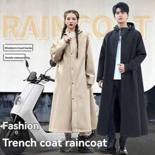 Upgraded Full Body Waterproof Raincoat, High Density Windproof Breathable Long Rain Cape, Suitable For Electric Bike Riding, Outdoor Camping, Hiking, Unisex Loose One-Piece Rain Gear - Upgraded Version - View 2