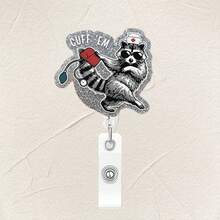 1pc Cool Blood Pressure Bear Pattern Retractable Badge Reel, With Rotating Crocodile Clip, Fun Retractable Badge Holder, Suitable For RN, LPN, CNA Healthcare Professionals, Teachers, Nursing Students, Office Gift - Multicolor - View 3