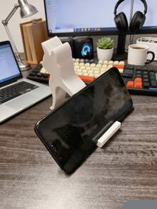 3D Printed Cute Cat & Dog Phone Stand, Creative Animal Shaped Phone Holder, Minimalist Desktop Decor Ornament, Suitable For Smartphones And Tablets, Cute Puppy & Kitten Design Desktop Accessory, Non-Slip & Scratch-Resistant Pad To Protect Device - Random Styles - View 2