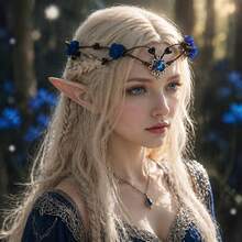 1pc Elf Headpiece Vine Headband Fairy Witch Crown Gothic Style Hair Hoop Woodland Bride Wedding Decoration, Suitable For Halloween - Multicolor - View 2