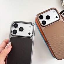Minimalist Black Magnetic Heat Dissipation PC Phone Case, Honeycomb Breathable Design, Anti-Drop Protective Cover Suitable For IPhone 17 15 14 16 Pro Max Models - Black - View 4