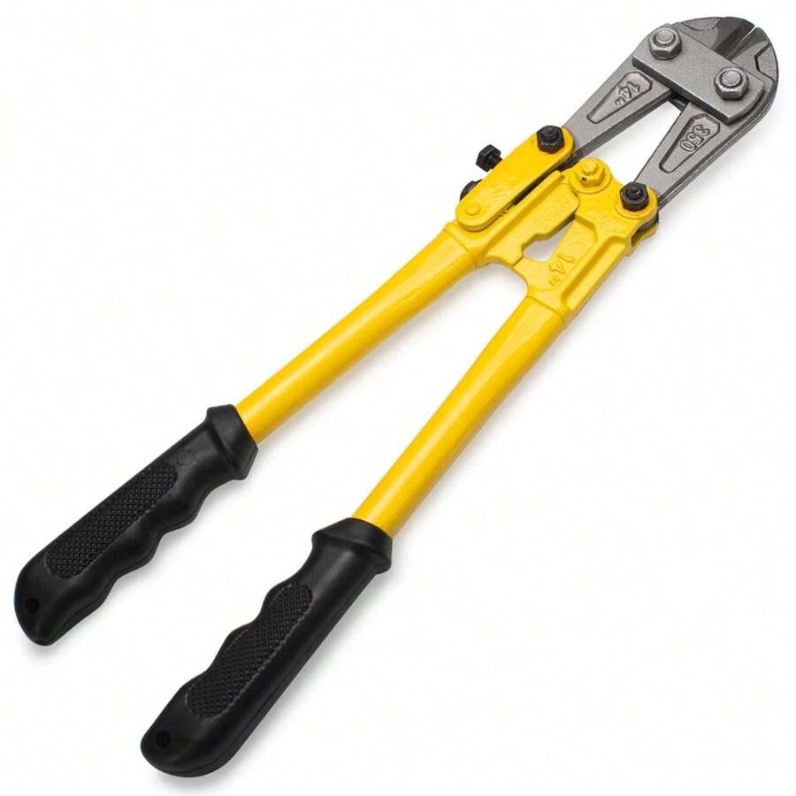 Alicate de Corte 14" para Ferro e Aço, Ferramenta Manual com Cabo Emborrachado e Lâminas Reforçadas, Ideal para Cortar Vergalhões e Correntes.