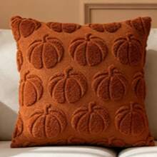 1pc/2pcs Halloween Pumpkin Embroidered Velvet Pillow Case, Suitable For Living Room Sofa, Minimalist Pumpkin Pillow Case - Multicolor - View 14