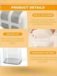 1 pieza Kit para hacer yogur - Colador ultrafino y 1 pieza recipiente de almacenamiento rectangular con tapa abatible para yogur griego, adecuado para el hogar, la tienda, la fiesta, la reunión - Ver 6