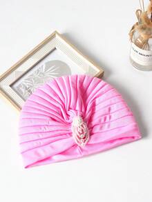 1pc Women's Pearl Pendant Watermelon Hat, Simple Retro Headband Hat, Headscarf Hat - Multicolor - View 11
