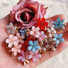 12 piezas de mini pinzas de pelo con flores lindas, adecuadas para mujeres & niñas, pinzas de pelo de cristal & perla multicolor, adecuadas para peinados largos trenzados, accesorios para el cabello (12 piezas - colores surtidos) - Multicolor - Ver 5
