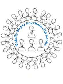 20/60/100pcs Rotating Spring Hook Keychains With D-Ring, Handmade Supplies, Key Ring Making Accessories, Sewing Accessories, 360° Rotating, Durable Zinc Alloy DIY Hardware Accessories, Suitable For Key Rings, Lanyards And Wallets - Multi-color - View 18