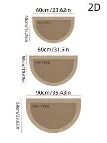 1pc Semi-Circular Crystal Velvet Bathroom Anti-Slip Mat, Polyester Material, Soft And Durable, Suitable For Garden, Kitchen, Living Room, Bathroom, Bedroom, Balcony, Laundry Room And Room Decoration, Spring/Summer Style - A - View 3