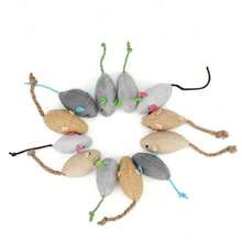 1-10pcs Set Rattle Cat & Mouse Toys, Faux Fur Cat & Mouse Toys, Interactive Cat Toys, Indoor Cat Toys - Multicolor - View 5