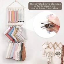 Organizador de Armazenamento de Babadores Estilo Boêmio, Suporte de Armazenamento para Faixa de Cabeça, Toalha e Lenço, Suporte de Armazenamento de Joias, Organizador de Armazenamento de Babadores Montado na Parede, Decoração de Parede do Quarto - Multicolorido - Visão 6