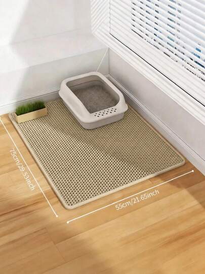 1pc Double Layer Cat Litter Mat Non-Slip Pet Cleaning Mat Litter Trapper Mat Waterproof Cat Dog Litter Box Mat