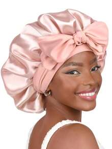 Juego de 3/1 pieza con lazos, gorro para dormir, gorro para el cabello de mujer, adecuado para cabello rizado y trenzas, gorro para dormir suave y cómodo, gorro para dormir anti-frizz, gorro de ducha - Multicolor - Ver 7