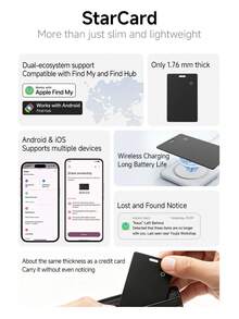 New MFi Certified Smart Tracking Card, NFC Supported, Compatible With "Find My", Suitable For Wallet, Keys, Luggage, Backpack, Etc., Anti-Loss Device & Pet Locator, Unlimited Distance Tracking - Multicolor - View 10