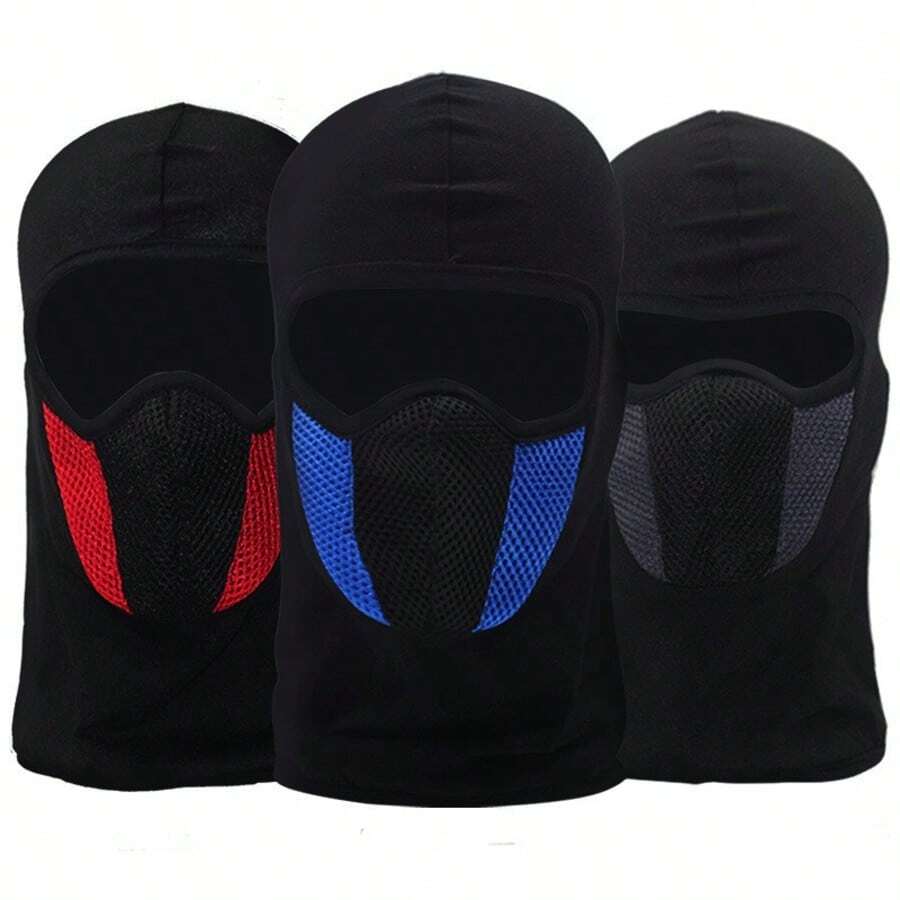 1pc Mesh Breathable Full Face Sun Protection Hat, Suitable For Motorcycle Riding, Bicycle Riding - Multicolor - View 1