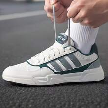 Adidas New Unisex 3-Stripe Breathable Lightweight Durable Casual Sneakers Versatile Skate Shoes - White/Green - View 5