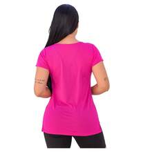 Glam Fit Blusa Dry Fit Long Line Feminina Tampa Bumbum Para Academia Fitness Poliamida - Rosa Pink - Visão 3