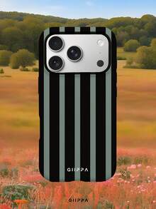 GIIPPA 1件黑灰條紋圖案設計手機殼，適用於Phone 17 Pro Max，兼容Phone 16 Pro Max、15 Pro Max、14 Pro Max，韓系高端時尚趣味手機殼，兼容11/12/13/14/15/16 Pro Max Plus，優雅設計適合男女使用，聖誕節、情人節、復活節、婚禮季及生日送女友的完美禮物 - 黑色 - 查看 8